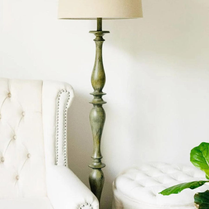 Classic Style Floor Lamp Antique Grey 153cm By Black Mango