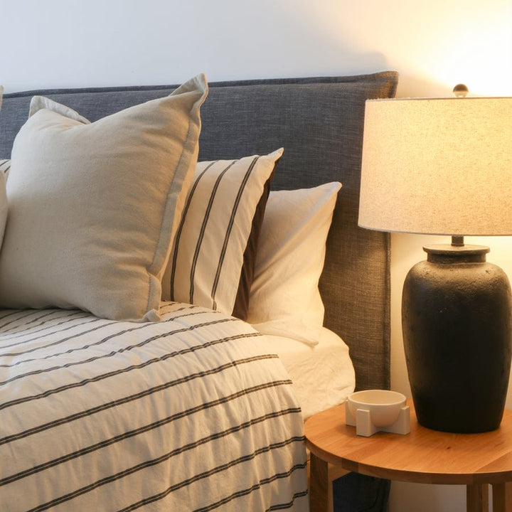 Colbie Black Concrete Table Lamp By Black Mango Interiors