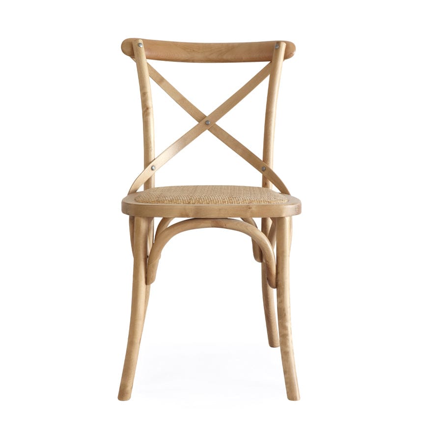 Cross Back Dining Chair Natural | Set of 2 By Black Mango