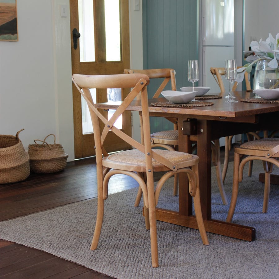 Brown Crossback Chairs Cross Back Dining Chair Natural Black Mango