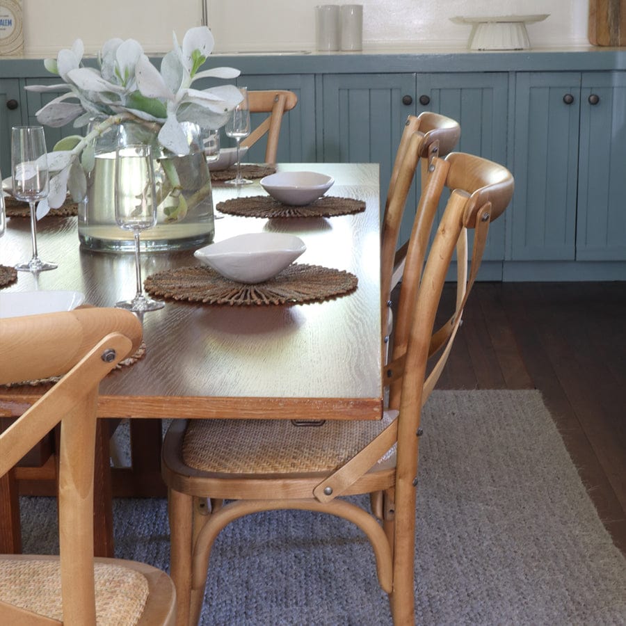 Cross Back Dining Chair Natural Black Mango Interiors