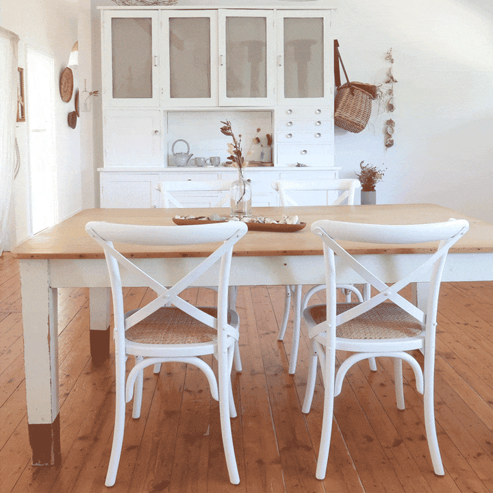 Cross Back Dining Chair White | Set of 2 By Black Mango
