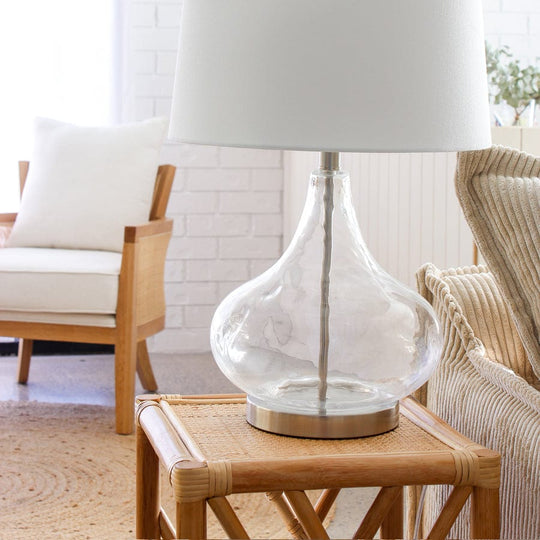 Dew Drop Glass Table Lamp Clear Black Mango