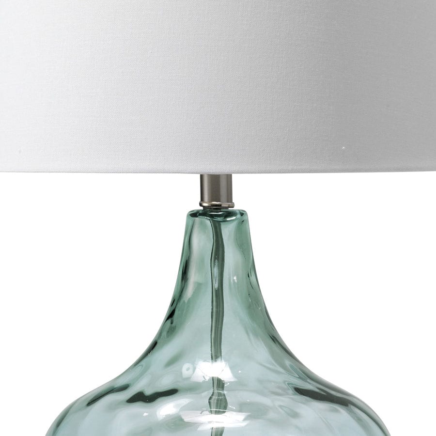 Dew Drop Glass Table Lamp Misty Aqua Blue Black Mango