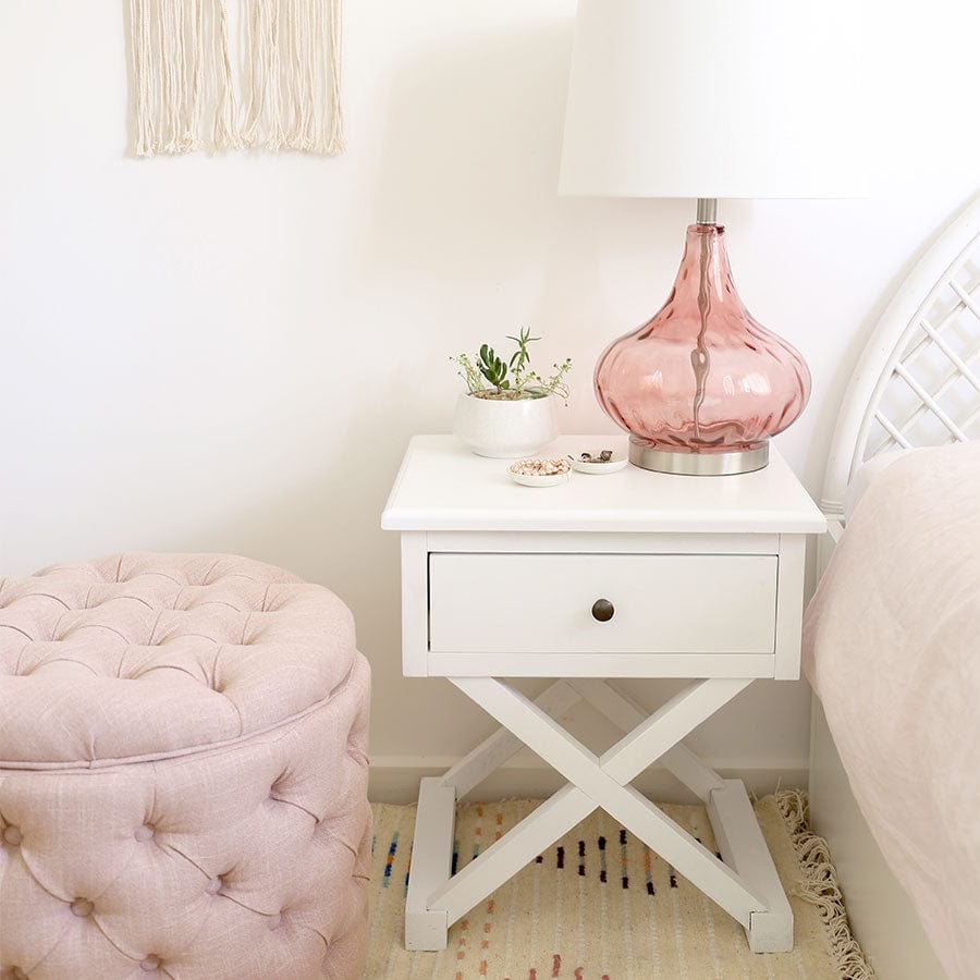 Dew Drop Glass Table Lamp Vintage Pink Black Mango