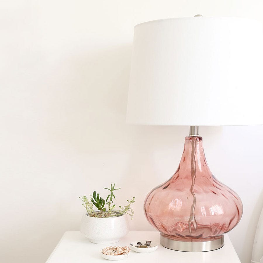 Dew Drop Glass Table Lamp Vintage Pink By Black Mango