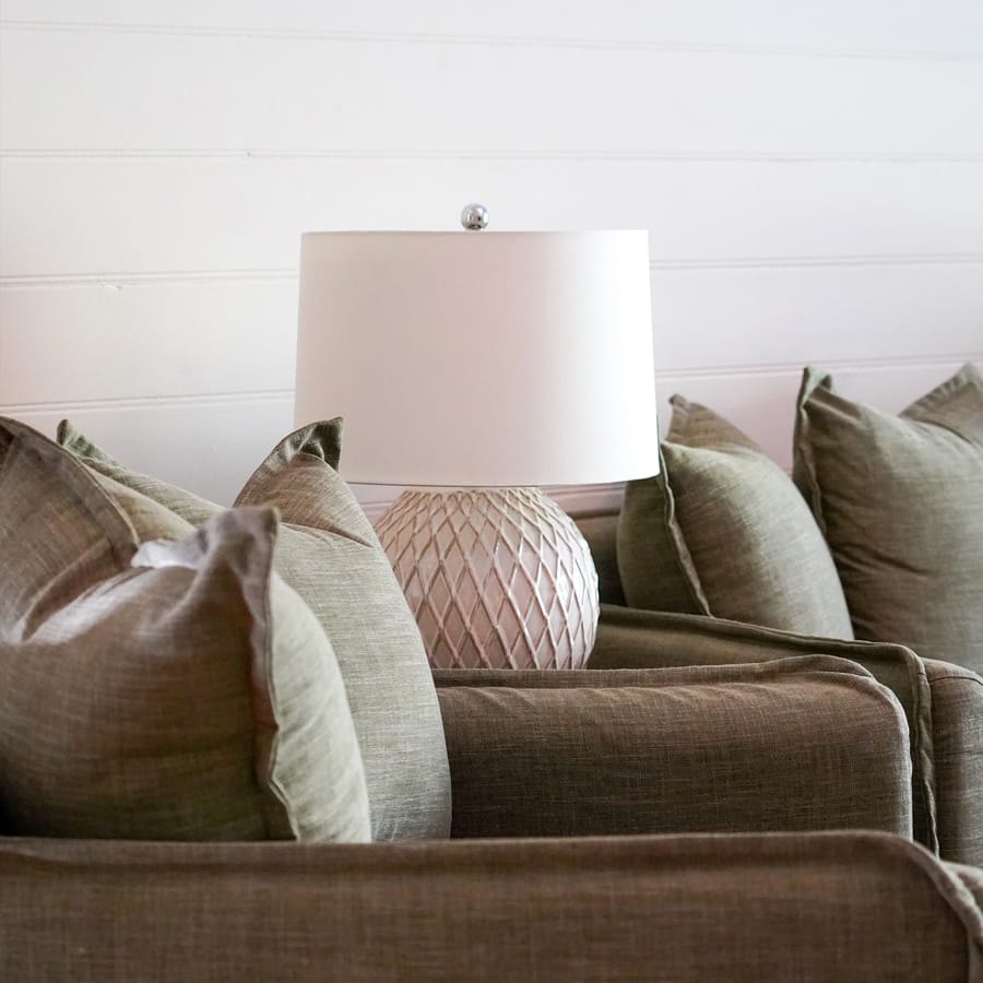 Diamond Thatch Cream Ceramic Table Lamp By Black Mango Interiors