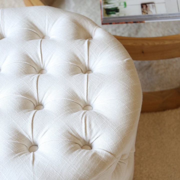 Emma Storage Ottoman Small Ivory By Black Mango Interiors