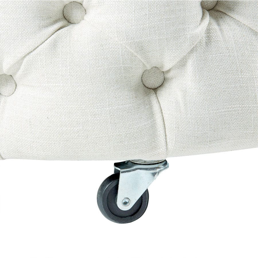 Emma Storage Ottoman Small Ivory By Black Mango Interiors