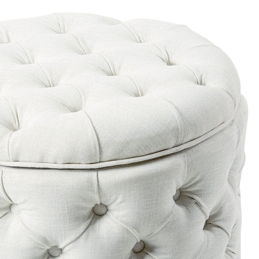 Emma Storage Ottoman Small Ivory By Black Mango Interiors