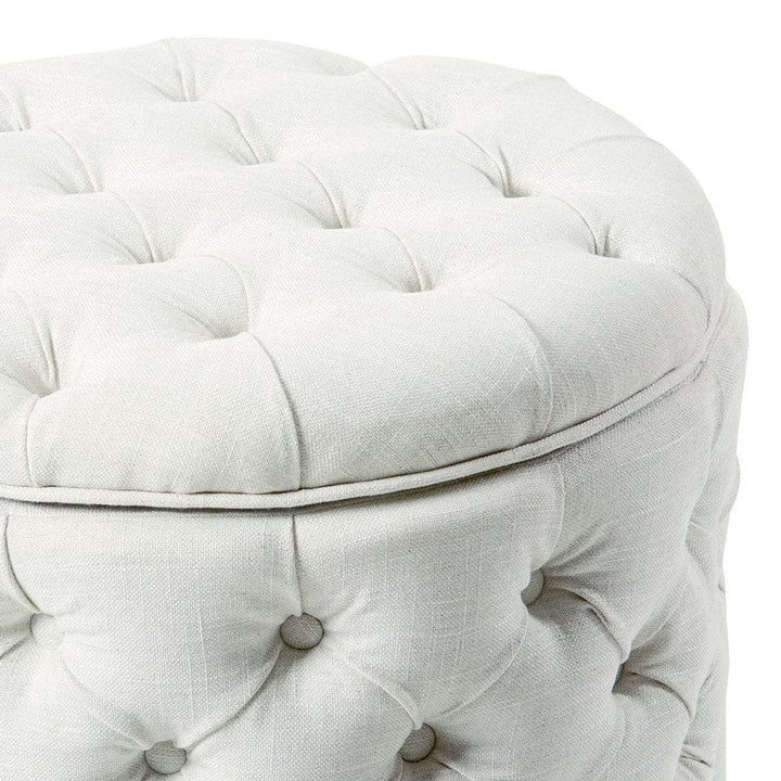 Emma Storage Ottoman Small Ivory By Black Mango Interiors