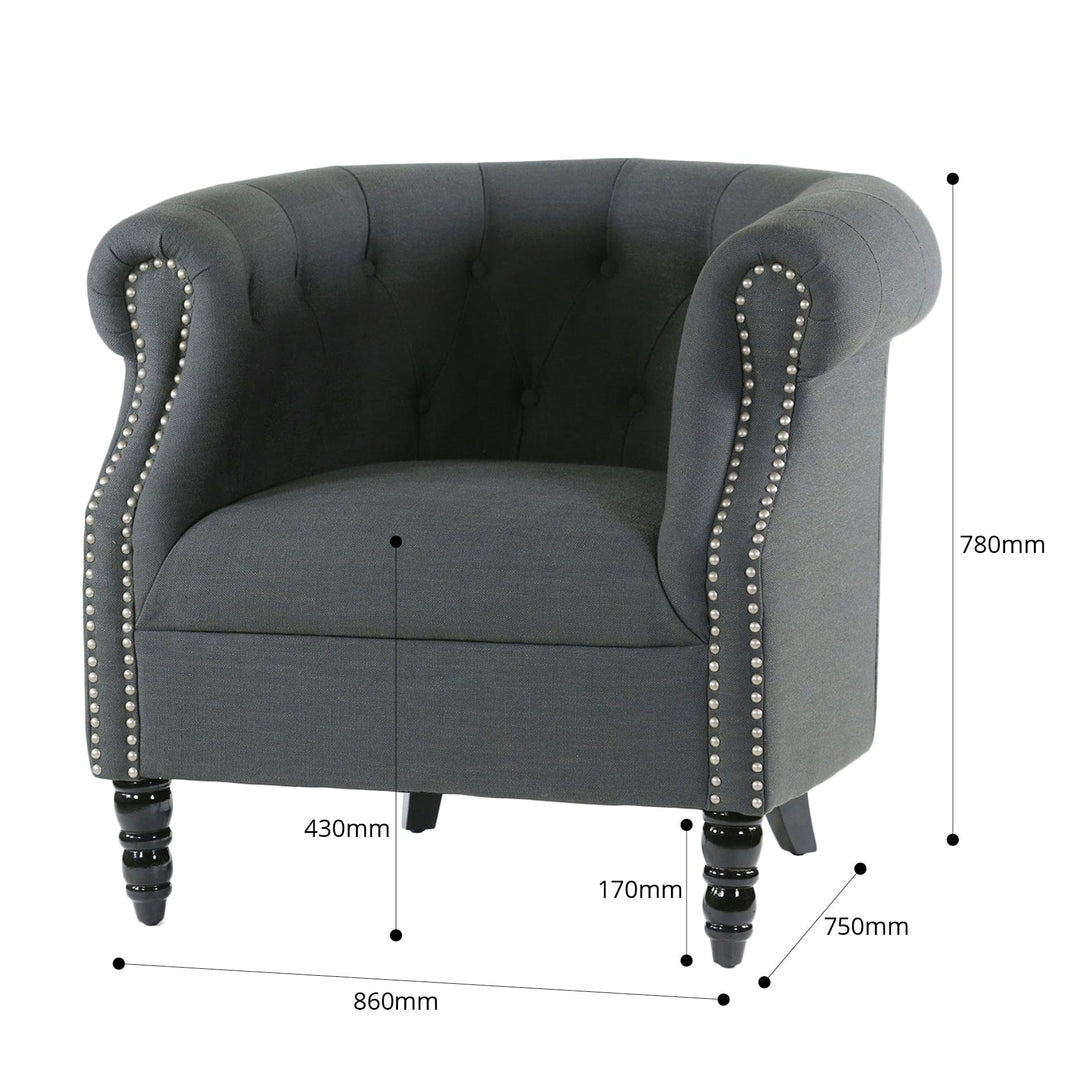 Esther Tub Chair Charcoal Black Mango Interiors