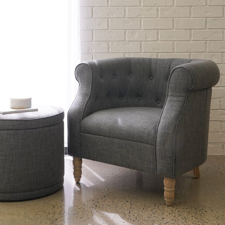 Esther Tub Chair Charcoal By Black Mango Interiors