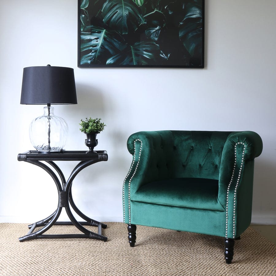 Esther Tub Chair Emerald Black Mango Interiors