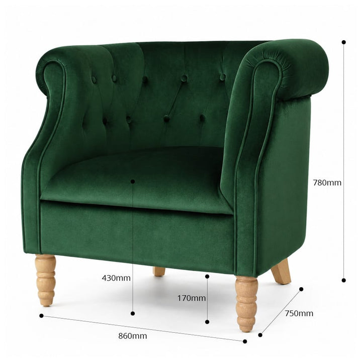 Esther Tub Chair Emerald By Black Mango Interiors