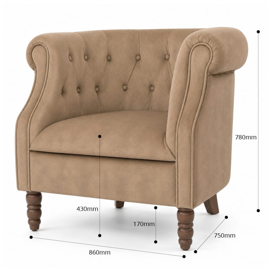 Esther Tub Chair Fawn By Black Mango Interiors