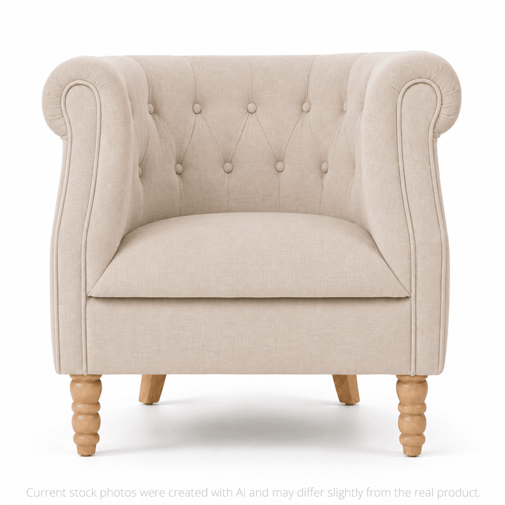 Esther Tub Chair Linen By Black Mango Interiors