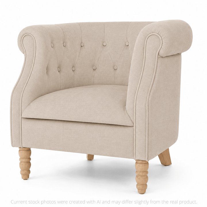 Esther Tub Chair Linen By Black Mango Interiors