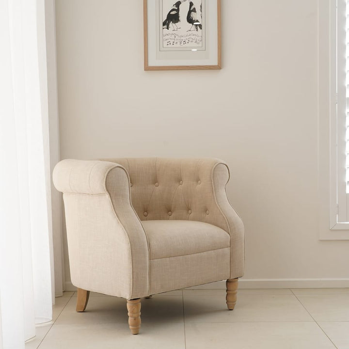 Esther Tub Chair Linen By Black Mango Interiors
