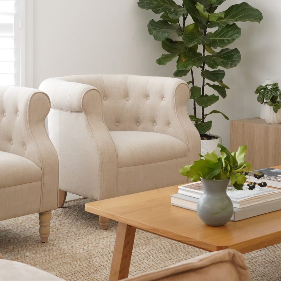 Esther Tub Chair Linen By Black Mango Interiors