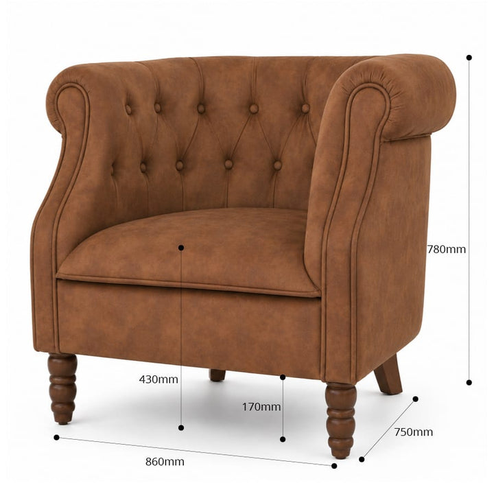 Esther Tub Chair Tan By Black Mango Interiors