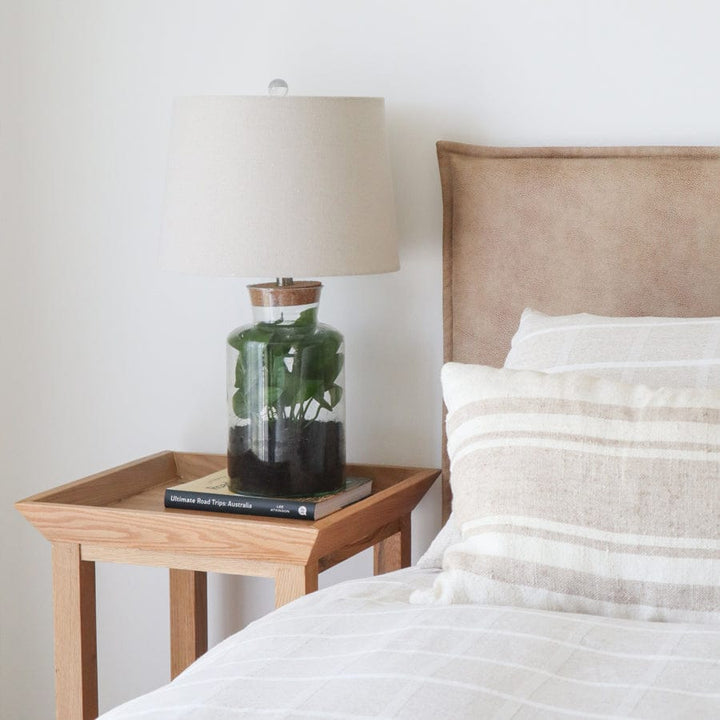 Fillable Jar Lamp With Oatmeal Shade Medium 65cm By Black Mango Interiors