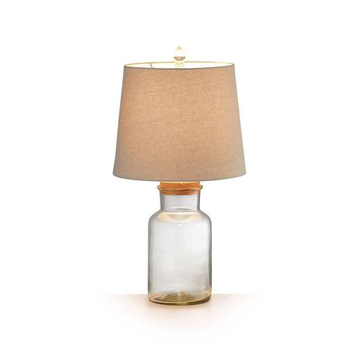 Fillable Jar Lamp With Oatmeal Shade Small 56cm By Black Mango