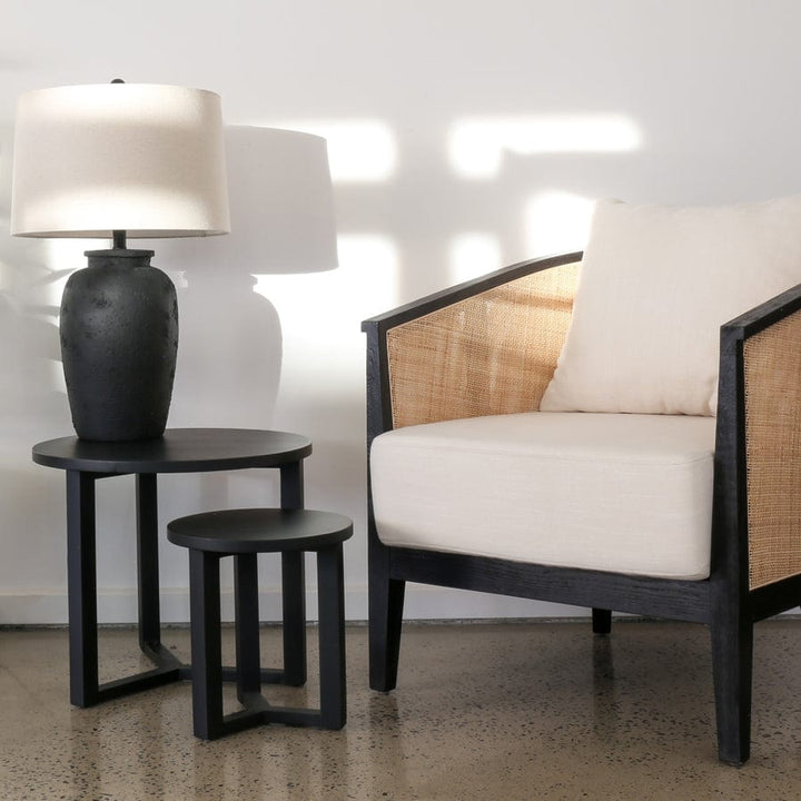 Finn 2 Piece Elm Wood Side Table Set Black By Black Mango Interiors