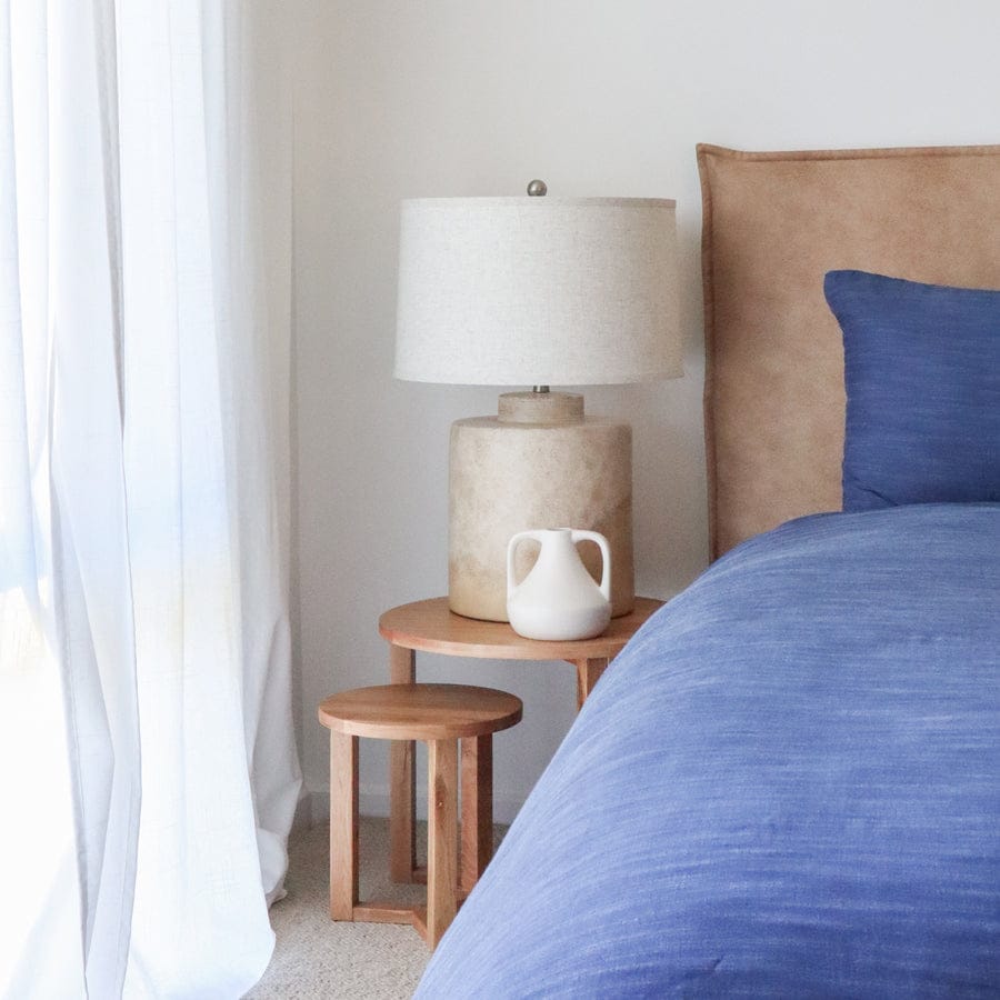 Finn 2 Piece Elm Wood Side Table Set Natural By Black Mango Interiors