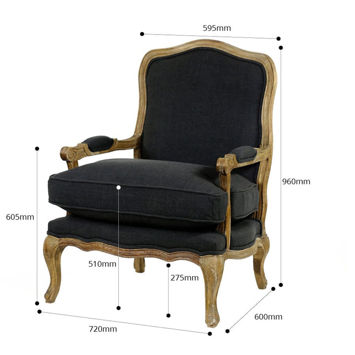 French Provincial Adele Occasional Chair Black By Black Mango