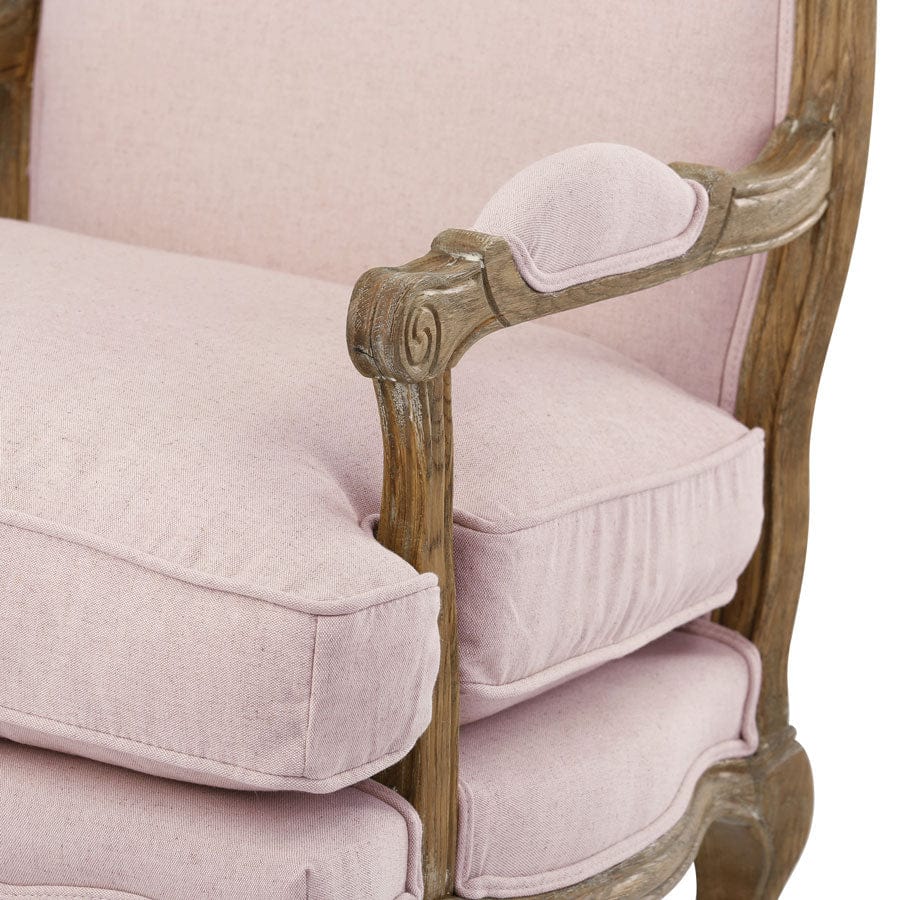 French Provincial Adele Occasional Chair Dusty Pink By Black Mango