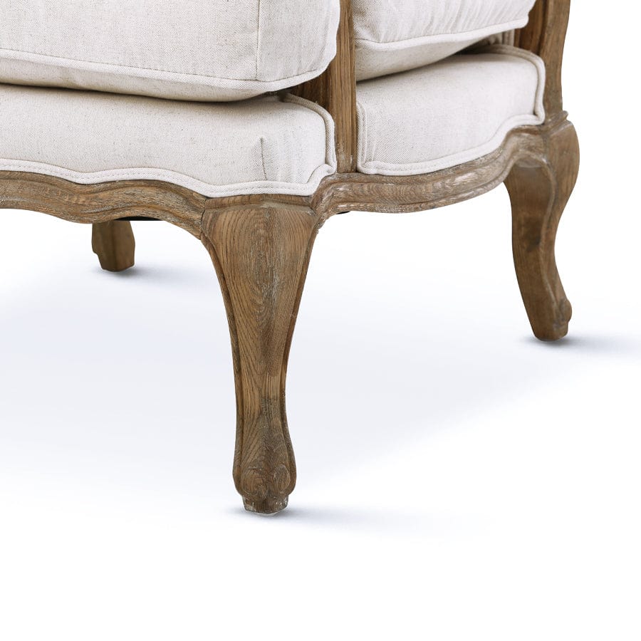 French Provincial Adele Occasional Chair Linen White By Black Mango