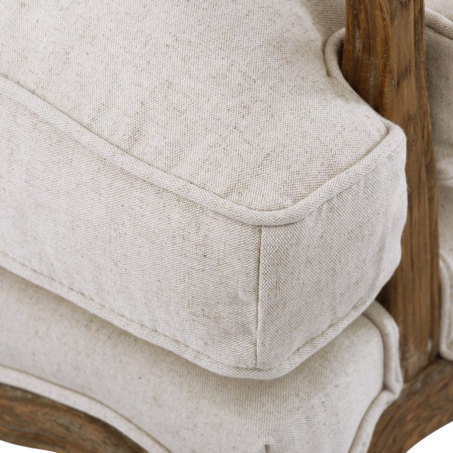 French Provincial Adele Occasional Chair Linen White By Black Mango