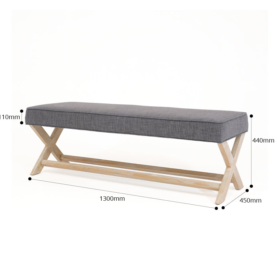 Gracie Dressing Bench Charcoal By Black Mango Interiors