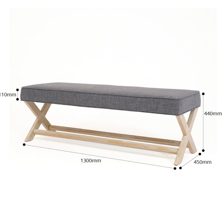 Gracie Dressing Bench Charcoal By Black Mango Interiors