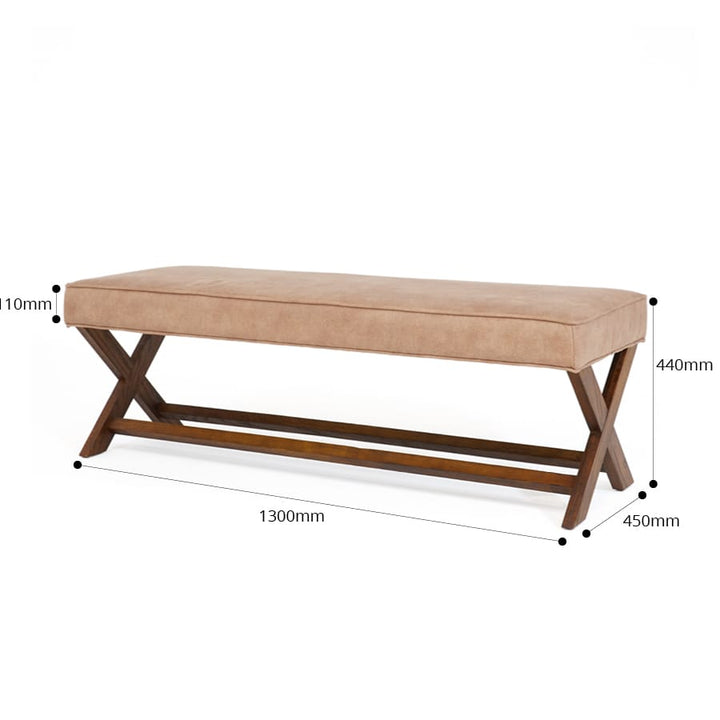 Gracie Dressing Bench Fawn By Black Mango Interiors