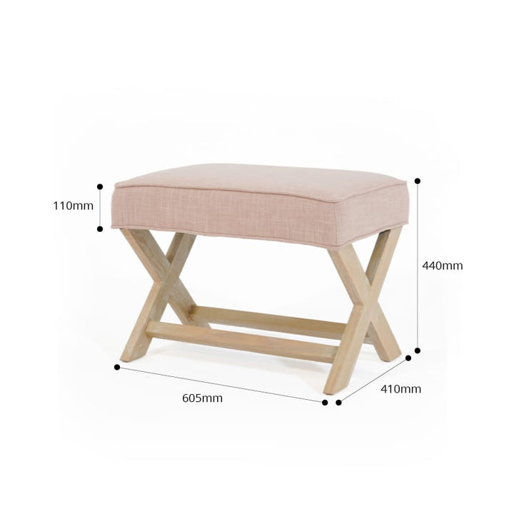 Gracie Ottoman Blush By Black Mango Interiors