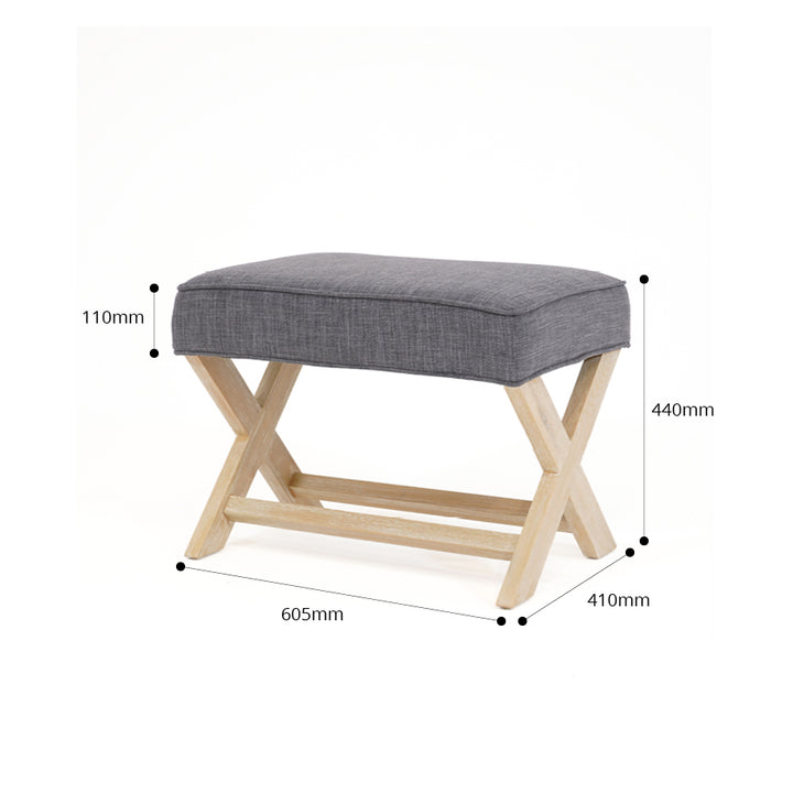 Gracie Ottoman Charcoal By Black Mango Interiors