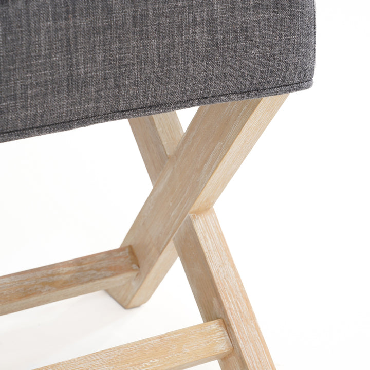 Gracie Ottoman Charcoal By Black Mango Interiors