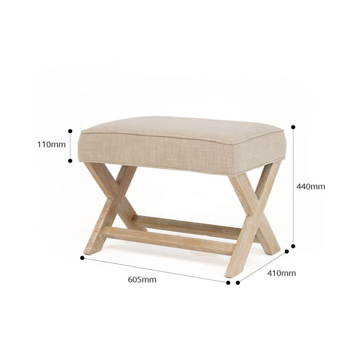 Gracie Ottoman Linen By Black Mango Interiors