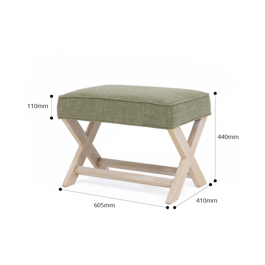 Gracie Ottoman Olive By Black Mango Interiors