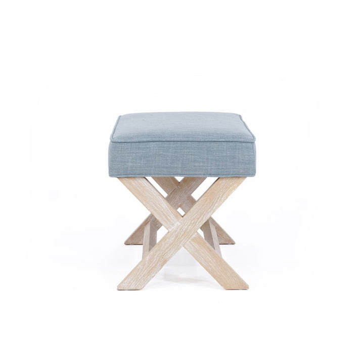 Gracie Ottoman Sky By Black Mango Interiors
