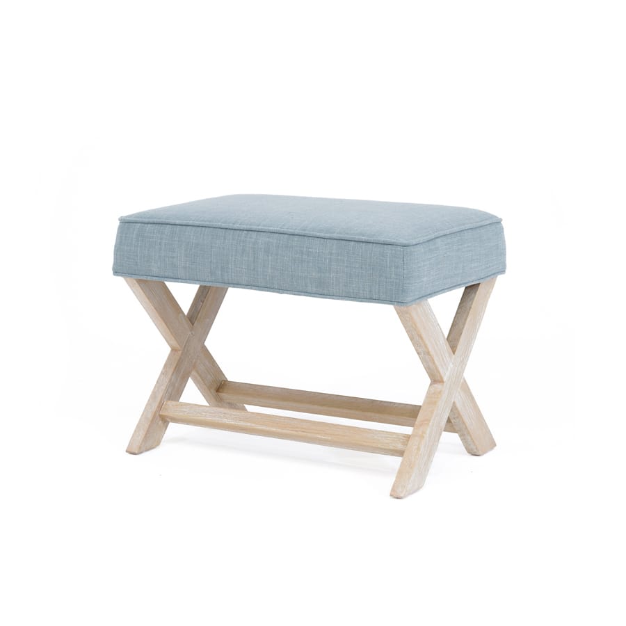 Gracie Ottoman Sky By Black Mango Interiors