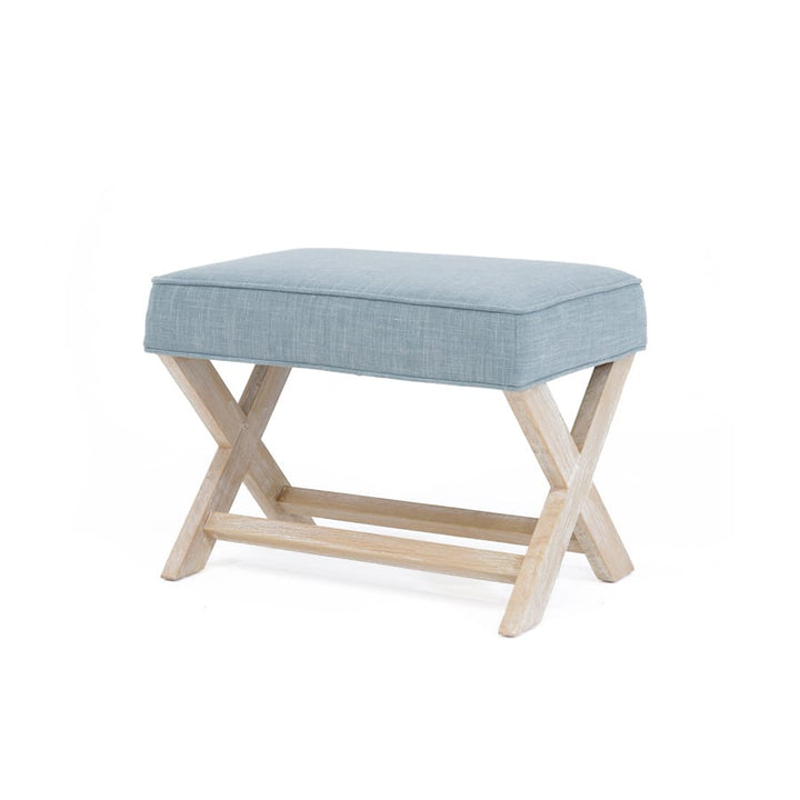 Gracie Ottoman Sky By Black Mango Interiors