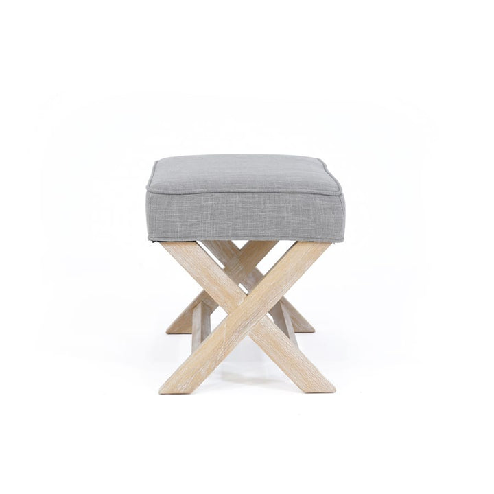 Gracie Ottoman Steel By Black Mango Interiors