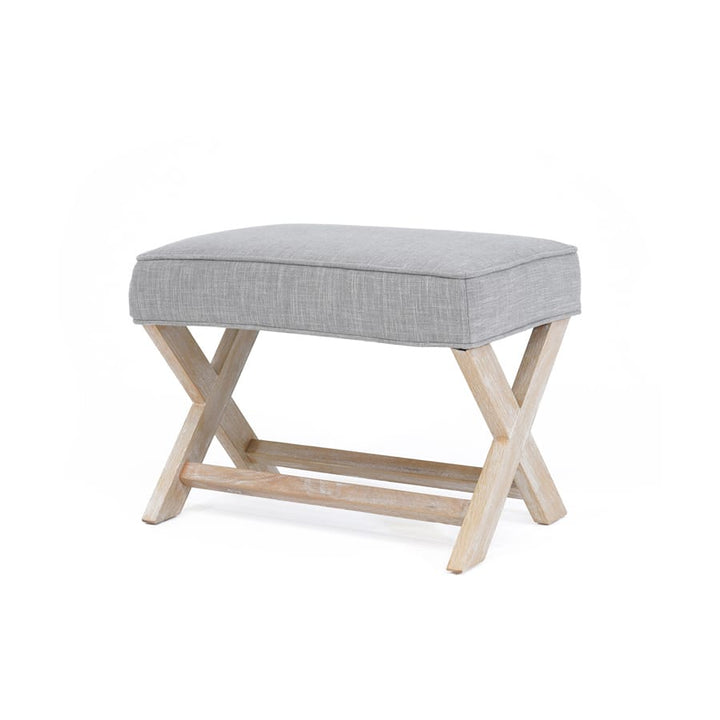 Gracie Ottoman Steel By Black Mango Interiors