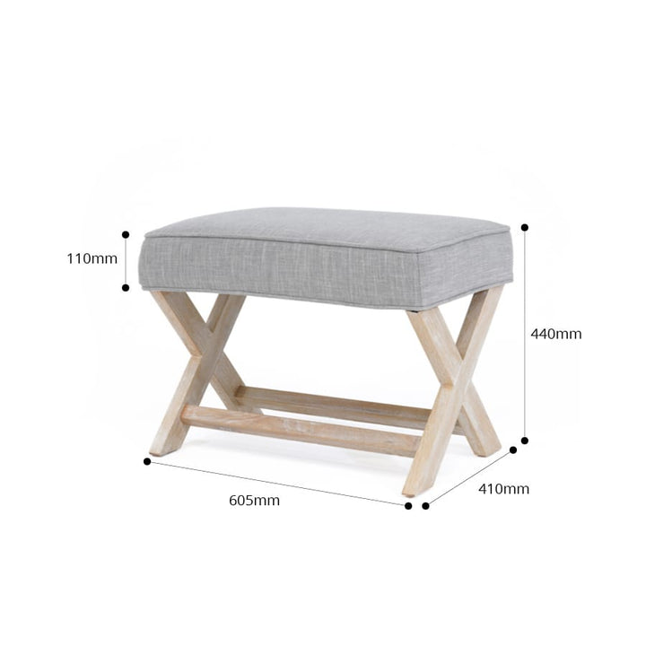 Gracie Ottoman Steel By Black Mango Interiors