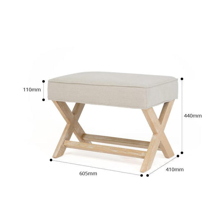 Gracie Ottoman Stone By Black Mango Interiors