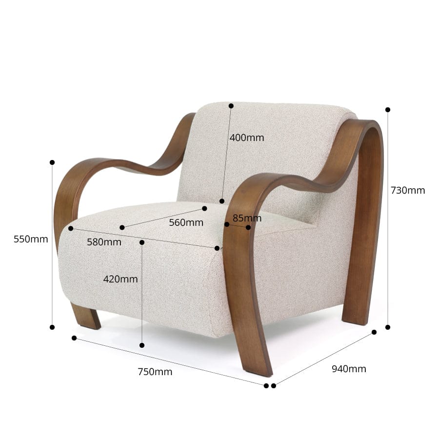 Hadley Arm Chair Biscuit By Black Mango