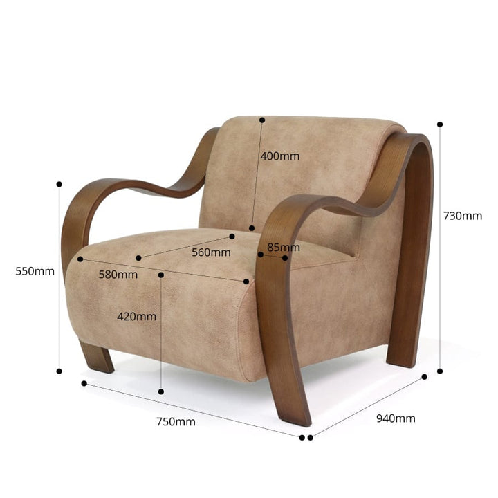 Hadley Arm Chair Fawn By Black Mango